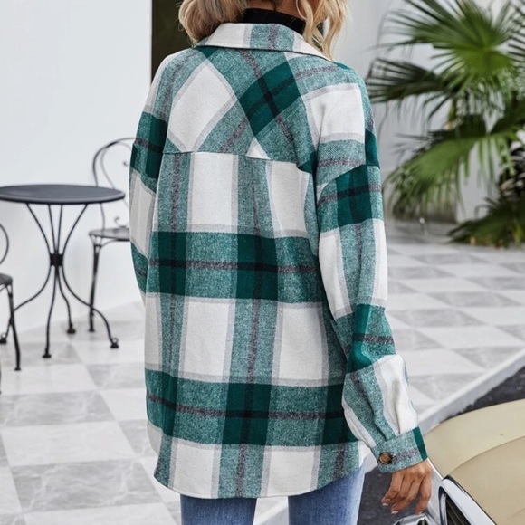 New flannel button down plaid jacket or top - Picture 2 of 5